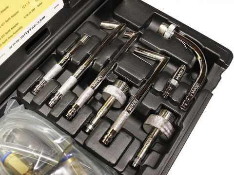 All-In-One ATF Refill Kit For MV7201 Fluid Extractor With Brass Ball Valve And Quick-Change Coupler Includes 13 Adapters