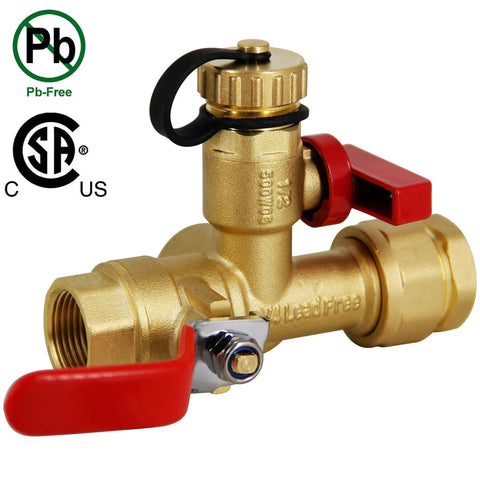 3/4 Inch IPS Tankless Water Heater Isolation Kit Easy Install With Pressure Relief Valve Brass Construction
