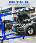 Heavy Duty Hydraulic Engine Hoist Folding Cherry Picker With Telescopic Boom And Six Rolling Casters Portable Shop Crane 4400 Lb Capacity in workshop lifting engine.