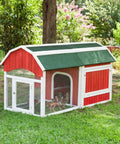 Red and white chicken coop outdoors protected by 16 Inches Wide By 20 Feet Long Hardware Cloth Heavy Duty One Quarter Inch Mesh.