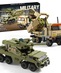 Military Vehicle Building Kit Dual M142 HIMARS And Dana M2 Howitzer Army Truck Models in assembled form with box