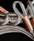 Close-up of Built Like A Tank 3/8 In And 10mm Wire Rope Tube Thimble, 2 Pack Heavy Duty 304 Stainless Steel Rigging Clamps.