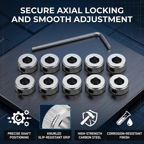 Dead Nuts Secure Set Screw Shaft Collars 5.1mm Bore M3 Locking Ring 10 Pack With Hex Wrench For Precision Axles Steel Wire Shafts And Quick Fix Assembly Projects Gearheads Will Love