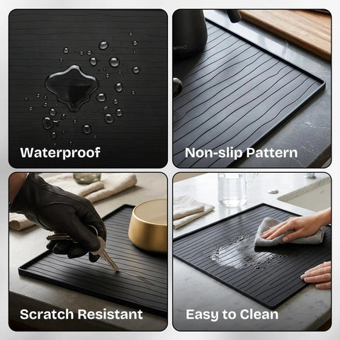 Set Of Two 25X25 Inch Washer And Dryer Top Protector Mats To Keep Your Laundry Space Straight Up Slick With Durable Nonslip Surface And Spacious Flat Shelf.
