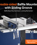 Double-sided Baffle Mounted with Sliding Groove on Heavy Duty 10 Inch Bandsaw For Woodworking With 1/2 Hp Motor And Dual Speed Up to 3280 FPM.
