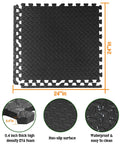 Interlocking EVA Foam Floor Tiles 24x24 Inch 0.4 Inch Thick Gym Flooring For Home Gyms Garages And Basements 12 Pack Covers 48 Square Feet Shock Absorbing Easy Snap Together Install