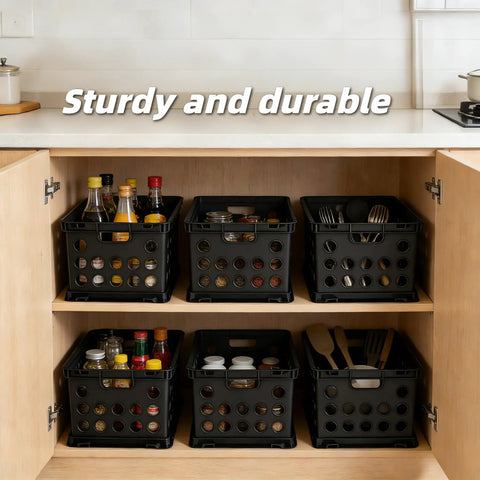 Durable Plastic File Crate With Ergonomic Handles For Letter And Legal Size Documents, Space Saving Modular Stackable Storage Bin.