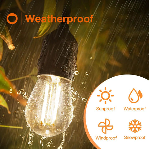 Brighten Up Your Outdoors S14 LED Replacement Bulbs 2W 4 Pack For Outdoor String Lights With E26 Screw Base Waterproof Shatterproof