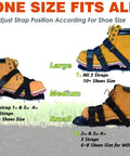 Gunite Epoxy Floor Spiked Shoes With Three Quarter Inch Short Spikes, Pro Grade Traction Gear for adjusting strap position.