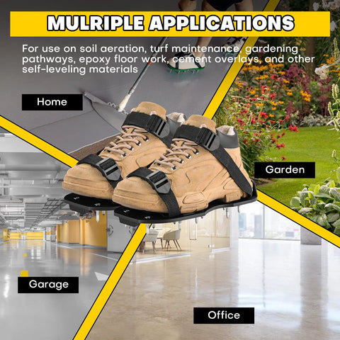 Lawn Aerator Shoes With 1.1 Inch Spikes Adjustable Straps Universal Fit For Yard And Garden Aeration on various surfaces
