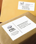 Kick Your Shipping Game With Smooth Operator Laser Compatible Labels Featuring Sure Feed Tech For Zero Jamming Hassles 3.5 X 5 Inches White on parcel and envelope.