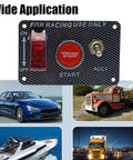 3 In 1 Universal 12V Racing Ignition Switch Panel With Red Start Button And On Off Toggle For Race Car Boat And Truck, showcases wide application