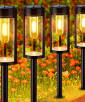 Solar Pathway Lights 6 Pack IP65 Waterproof Outdoor Decorative Garden Lights With Auto On Off No Fuss Setup Warm White Landscape Path Lighting For Driveway Walkway Yard Lawn Patio illuminated in garden