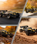 One Tenth Scale Brushless RC Monster Truck ready to run with 4WD on various terrains showcasing speed and rugged construction.