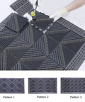 Person assembling Heavy Duty Outdoor Rubber Doormat With Interlocking Tiles Waterproof And Easy Clean DIY Assembly 47 Inch By 29 Inch Entrance Mat Built Tough As Nails For Any Weather Slip Resistant Easy Care Durable