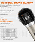 Gold Wired Vocal Dynamic Microphone With On Off Switch Cardioid Studio Microphone specifications and internal view
