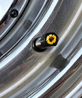 Aluminum Tire Valve Stem Caps 4 Pack With Dope Sunflower Pattern For Cars Trucks Bikes Motorcycles And Bicycles on wheel rim