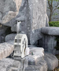 Compact Micro Hydroelectric Power Generator For Outdoor Lighting And Off Grid Power Low Speed Disc Type Water Turbine System With Waterwheel Design For Streams And Rivers Easy Field Install And Reliable Renewable Energy installed on rocky stream