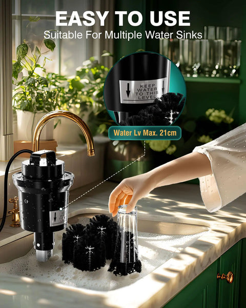 High Capacity Commercial Electric Glass Washer Kickin It Solid In Busy Bars And Cafes By Powerfully Scrubbing Six Hundred Cups Hourly with brush and glasses.