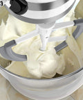 Flex Edge Beater For 6 Qt Bowl-Lift Stand Mixer With Double Silicone Edge mixing cream in bowl