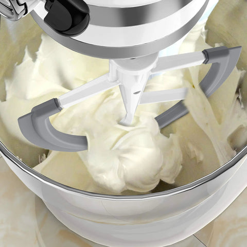 Flex Edge Beater For 6 Qt Bowl-Lift Stand Mixer With Double Silicone Edge mixing cream in bowl