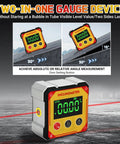 Digital Angle Finder With Laser And Heavy Duty Magnets Cube Inclinometer For Table Saw And Woodworking Measuring Pro Grade Level Box With Auto Flip Display Waterproof And Dustproof Four Sided Magnet System Zero At Any Angle on sloped metal surface