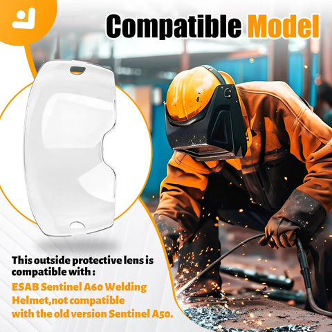 Six Piece Clear Front Cover Lens Replacement Kit For 0700600880 Built Tough Heavy Duty Shield on a welding helmet.