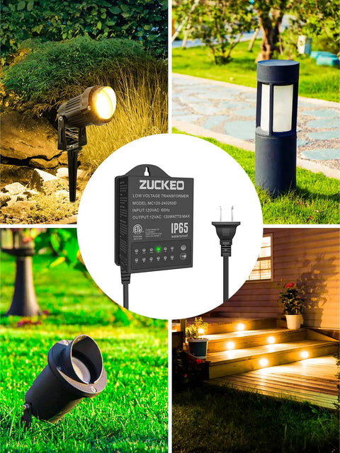 Low Voltage Outdoor Landscape Lighting Transformer With Dusk To Dawn Sensor And Countdown Timer 120V To 24V Waterproof Power Supply