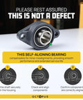 Heavy-Duty Flange Pillow Block Bearing 2-Bolt Flange Mounted Ball Bearing Unit With Cast Iron Housing Self-Aligning Pre-Lubricated Insert