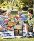 Sunset View Beach Lunch Box Insulated Leak Proof Tote used during a picnic with family outdoors, showcasing large capacity for picnics.