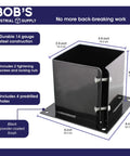 No Dig 6x6 Post Anchor Square Bracket 4 Pack Bolt Down Post Base with dimensions and features displayed