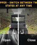 Soft Rear Windshield For UTV 500 700 With Zipper Back Window Open Close Replacement For Hisun Massimo Axis shown open and closed