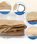 10x13 Ft Beige Sun Shade Sail Rectangle UV Block Canopy with reinforced edges and D-rings for patio, garden, deck, poolside.