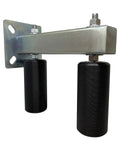 Adjustable Slide Gate Guide Rollers With Upper Bolted Bracket Mount 6 Inch Black UHMW Nylon Ball Bearing Guiders Heavy Duty Steel Assembly Anti Tipping Design For Stable Smooth Operation In Sliding Rolling Gates