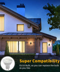 House exterior with Dusk To Dawn Outdoor Wall Light with 5W LED bulbs, IP65 waterproof aluminum fixture on porch and doorway