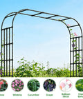 Ultra Wide Garden Arch Trellis 11.75ft By 8.53ft Sturdy Metal Outdoor Arbor For Climbing Vines Black Wedding Archway