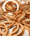 Copper Washer Set Go-To For Marine Equipment And Heavy Duty Machinery, 50 Pc M18 Copper Sealing Washers Kit up close view