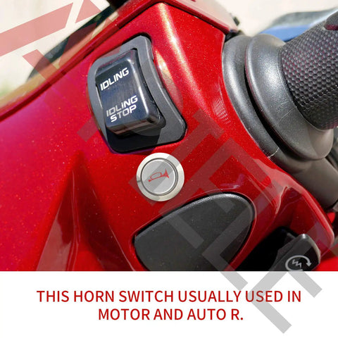12V Momentary Horn Push Button Switch With 19mm Mounting Hole Three Quarters Inch SPDT 1NO 1NC Pre Wiring Socket on dashboard