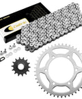 Drive Chain And Sprocket Kit For Kawasaki Ninja 250R EX250J 2008 2009 2010 2011 2012 With Steel Front Sprocket 14 Teeth And 45 Tooth Rear Sprocket Includes Master Link And Rivet Link For Easy Install 6000 Pound Tensile Chain