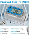 Inline One Inch NPT Digital Turbine Flow Meter For Water Diesel Gas Oil Gasoline And Other Liquids with adapters