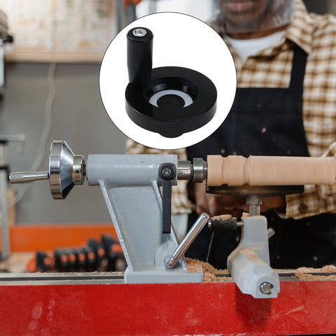 2 Pack Hand Crank Revolving Handle 63x8mm Wheel With M6 Thread for Lathe Machine and Grinder Durable Gum Wood Grip