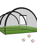 Portable Baseball Batting Cage For Backyard Or Field With Heavy Duty Frame And Net Multi Sport Training, visible with baseballs