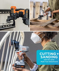 Matrix Oscillating Tool Attachment with tool free blade release cutting and sanding wood and metal, variable speed control