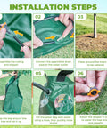 Installation steps for 20 Gallon Tree Watering Bag 3 Pack With Easy Setup And Slow Release Over 1 To 5 Days Deep Root Auto Drip Irrigation