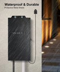 Dual Output 300W Low Voltage Landscape Transformer with Timer and Photocell Sensor in rainproof metal casing