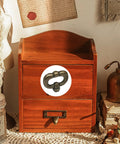 Two Pack Vintage Style Drawer Knob Ring In Antique Bronze on wooden cabinet display