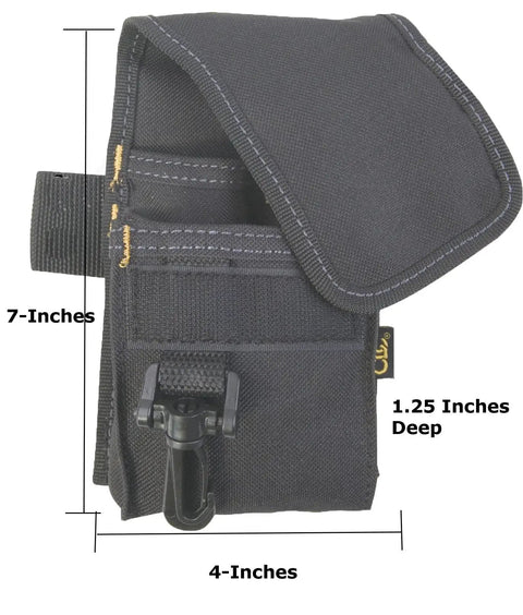Heavy Duty Poly Tool And Cell Phone Holder Built Tough For Contractors, 7x4 inches design with clip, attaches to suspenders.