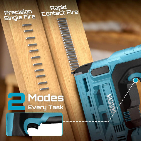 Cordless Brad Nailer and Electric Stapler Gun With 20V Rechargeable Power Tool Featuring Adjustable Depth Control and Generous Fastener Kit for Woodworking DIY Builds That Delivers No Sweat Precision On Every Project
