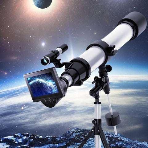 WiFi Telescope Camera Eyepiece With 4.3 Inch Screen For 26mm To 47mm Telescopes displayed showing cosmic view