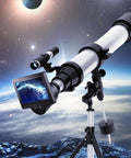 WiFi Electronic Eyepiece For Telescopes And Microscopes With 4.3 Inch HD Screen showing a space view with app connectivity.